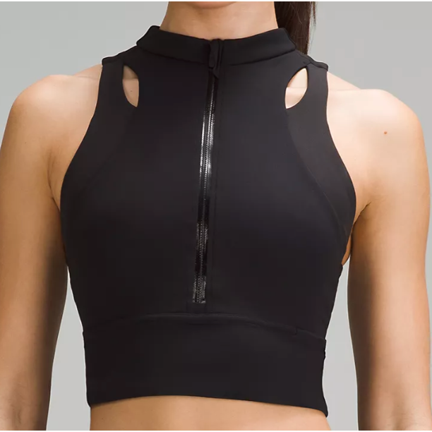 Nulux Cropped Half-Zip Track Tank Top