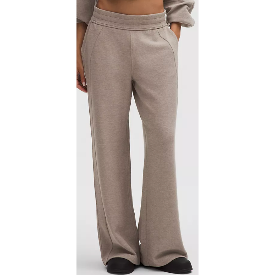 Scuba Mid-Rise Wide-Leg Pant Waffle