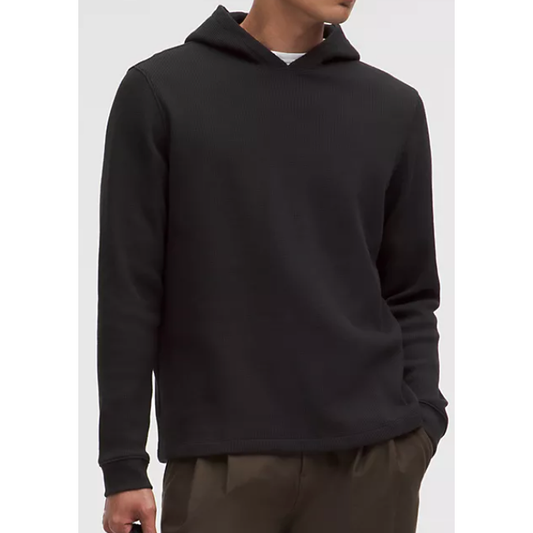 Cotton-Blend Waffle Knit Hoodie