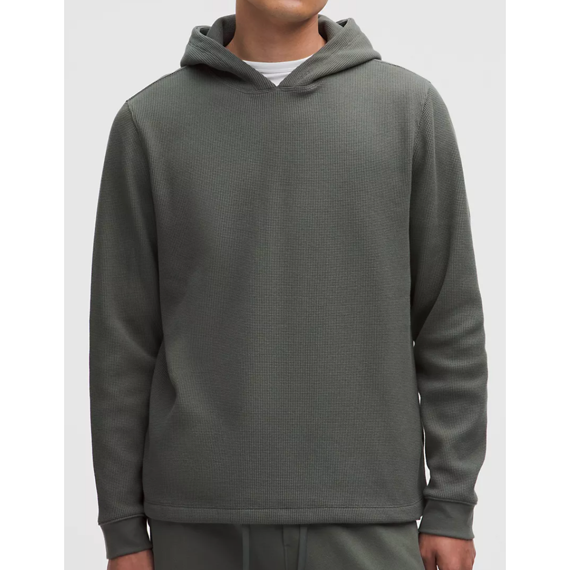Cotton-Blend Waffle Knit Hoodie