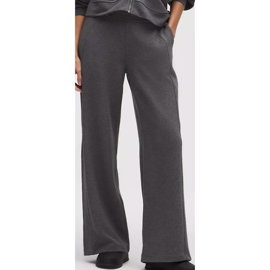 Scuba Mid-Rise Wide-Leg Pant Waffle